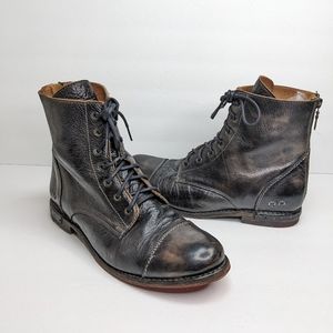 Bed Stu Mens Cobbler Boots 9 Brown Leather Cap Toe Lace Up Distressed Vintage